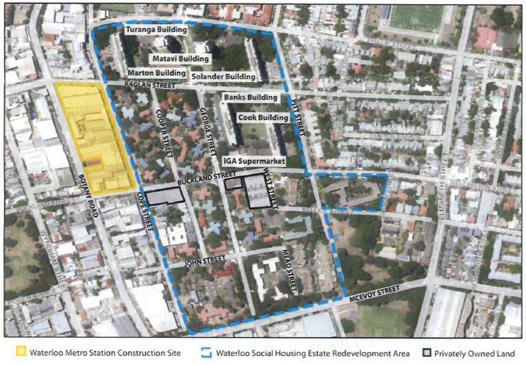 Map of Waterloo Social Housing Estate Redevelopment Area