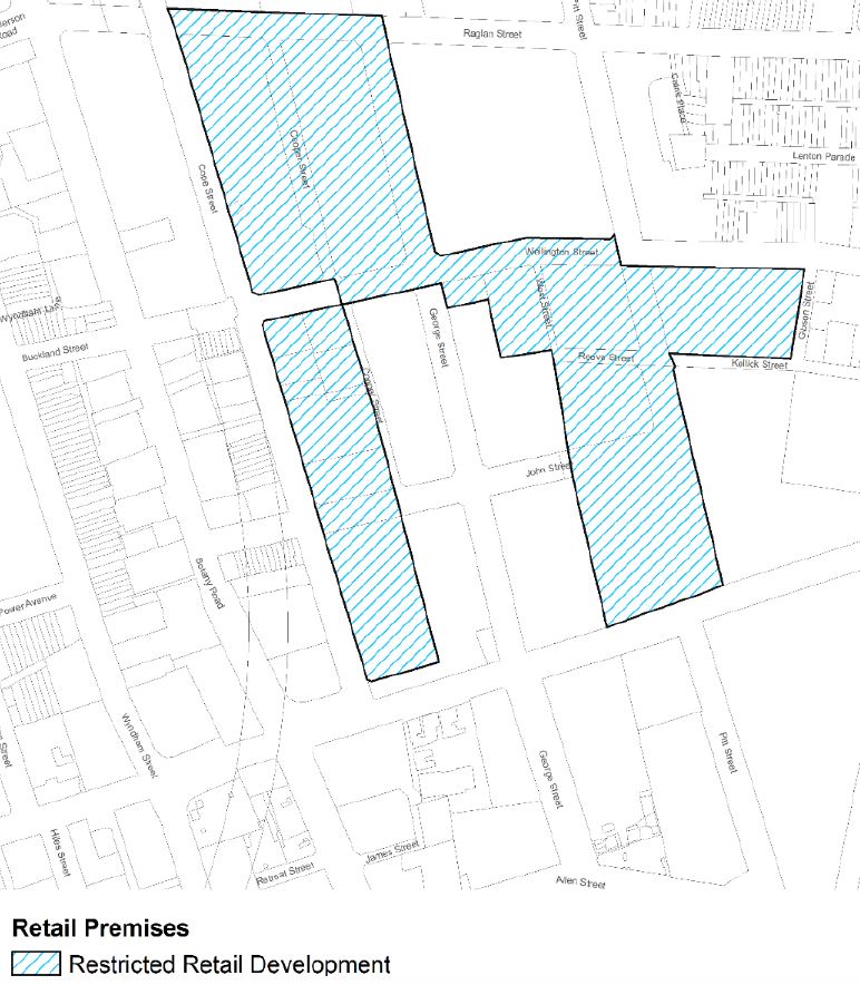 LEP Special Character Areas - Restricted Retail Premises Map