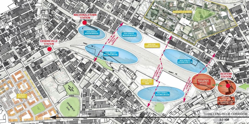 Eveleigh Map of Central to Eveleigh Proposal