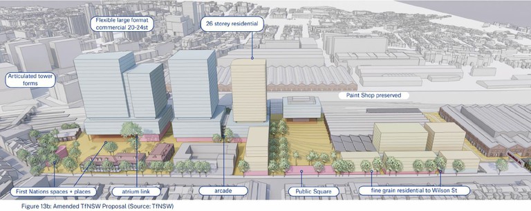 Fig 13b Amended TfNSW Proposal Paint Shop Precinct North Eveleigh - master plan layout