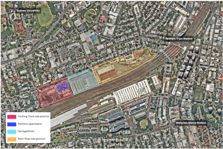 Clothing Store Precinct map showing Platform Apartments