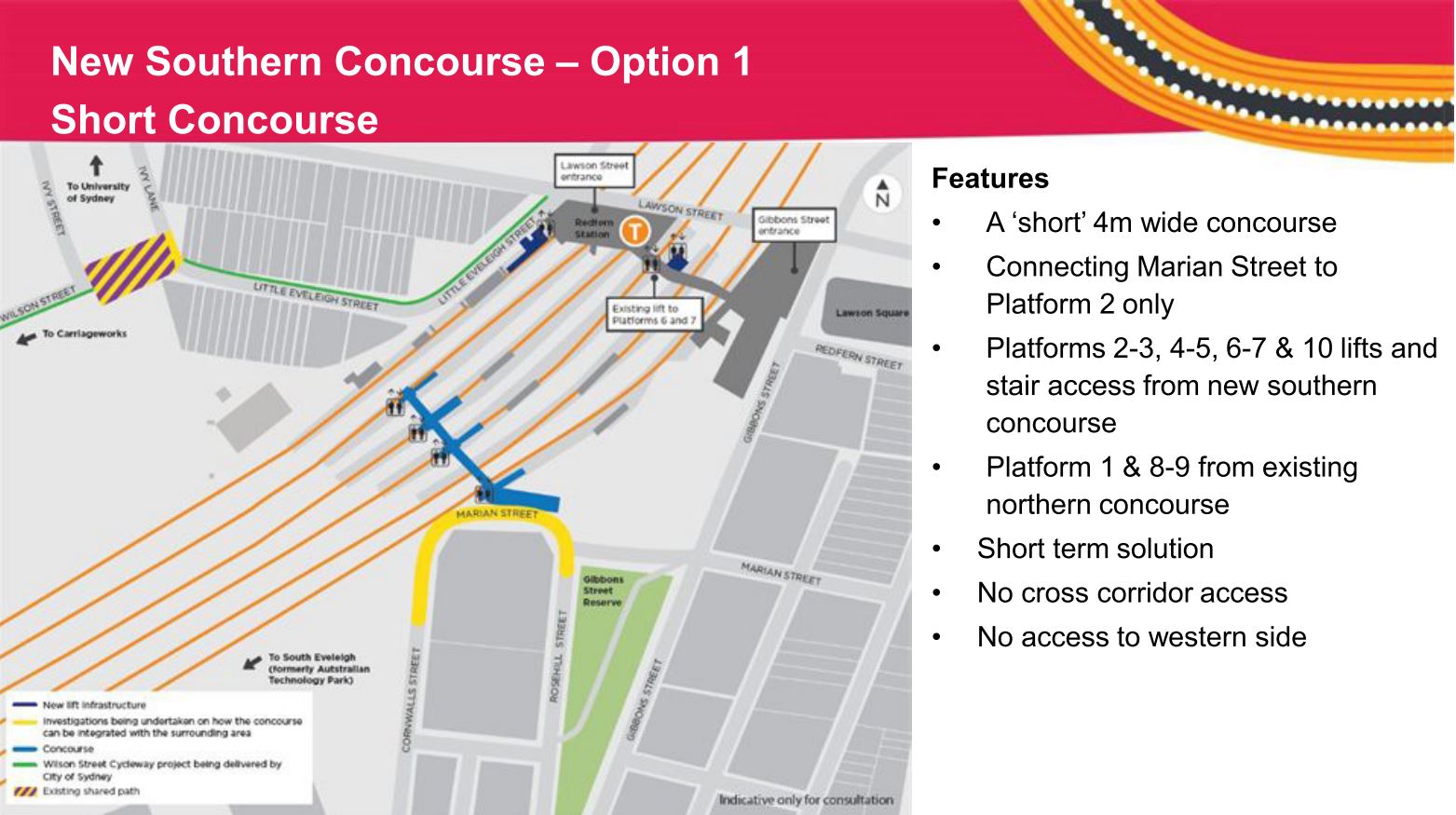 Redfern Station Option for Short Southern Concourse 2019