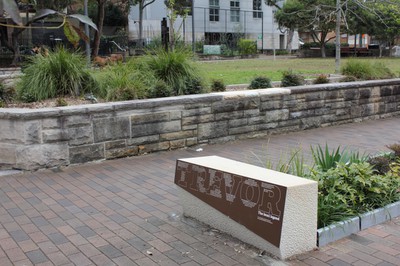 Trevor Davies Plaque at entrance to Charles Kernan Reserve